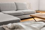 Atelier Del Sofa Sofá Esquinero Izquierdo con Puf - Gris Claro